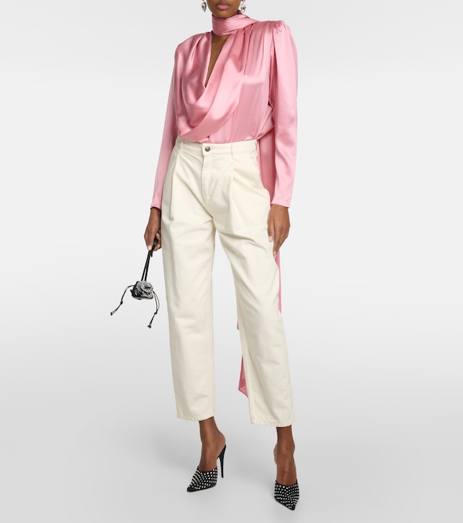 Magda Butrym Draped silk-blend blouse