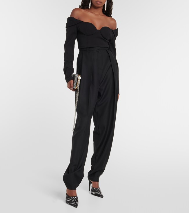 Magda Butrym Off-shoulder wool-blend top