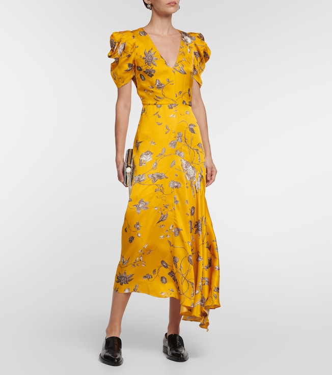 Erdem Floral satin midi dress